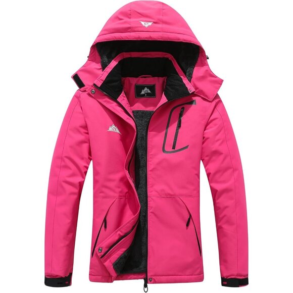Jackets & Blazers - Women's Rose Red Waterproof Ski Jacket Warm Winter Coat Outdoor Snowboard Jacket